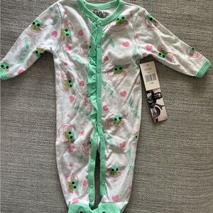 Star Wars Baby Yoda Green and Pink Footie